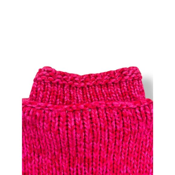 Crossroads Chunky Knit Sweater Barbie Pink Wool Blend Boho Hipster Size Large - Picture 8 of 15